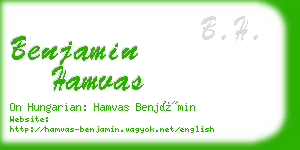 benjamin hamvas business card